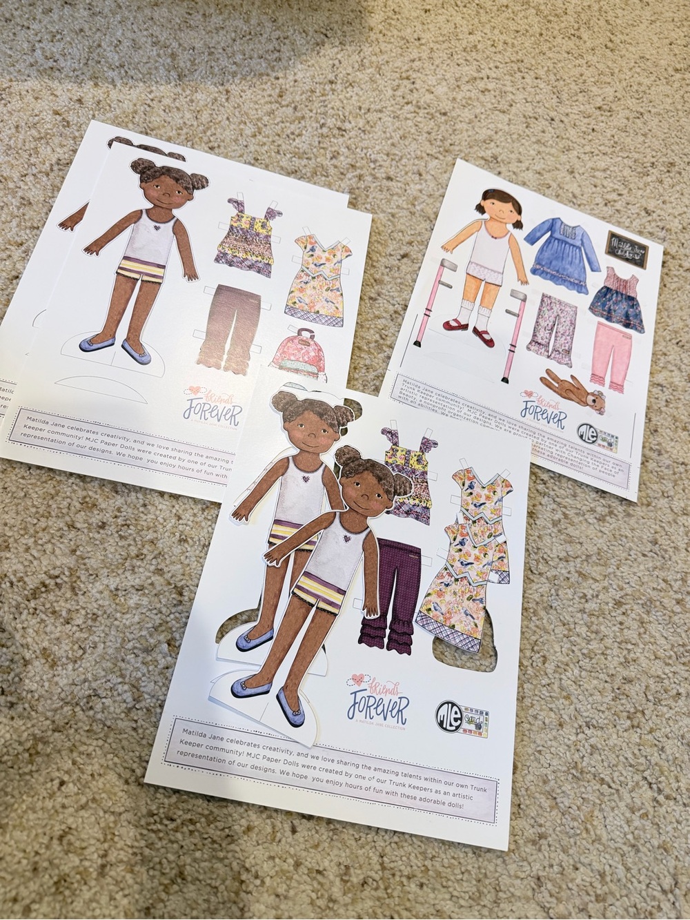 Matilda Jane Friends Forever Paper Dolls Dress Up Set Lot Unused & Partially Cut